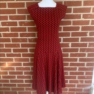 Lands End red knit dress